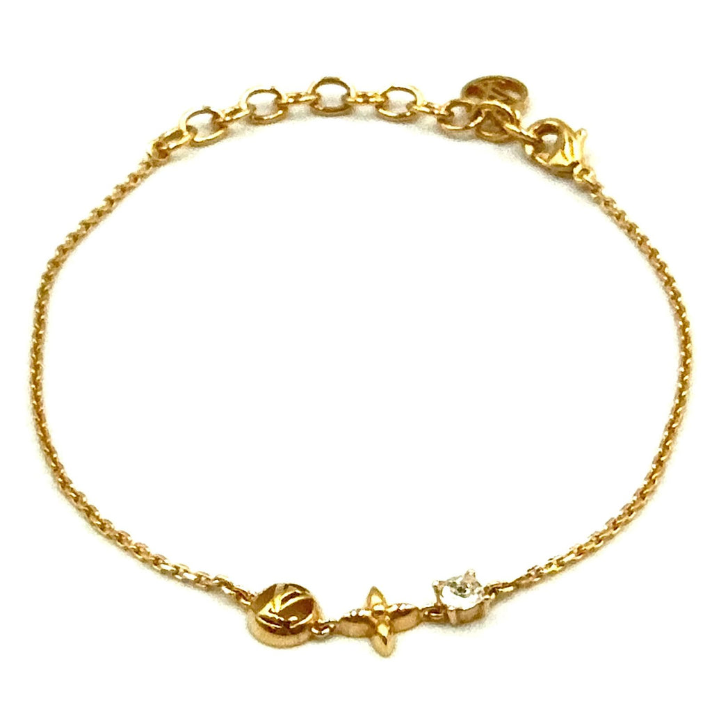 Louis Vuitton Petit Rhinestone Clear Gold Bracelet