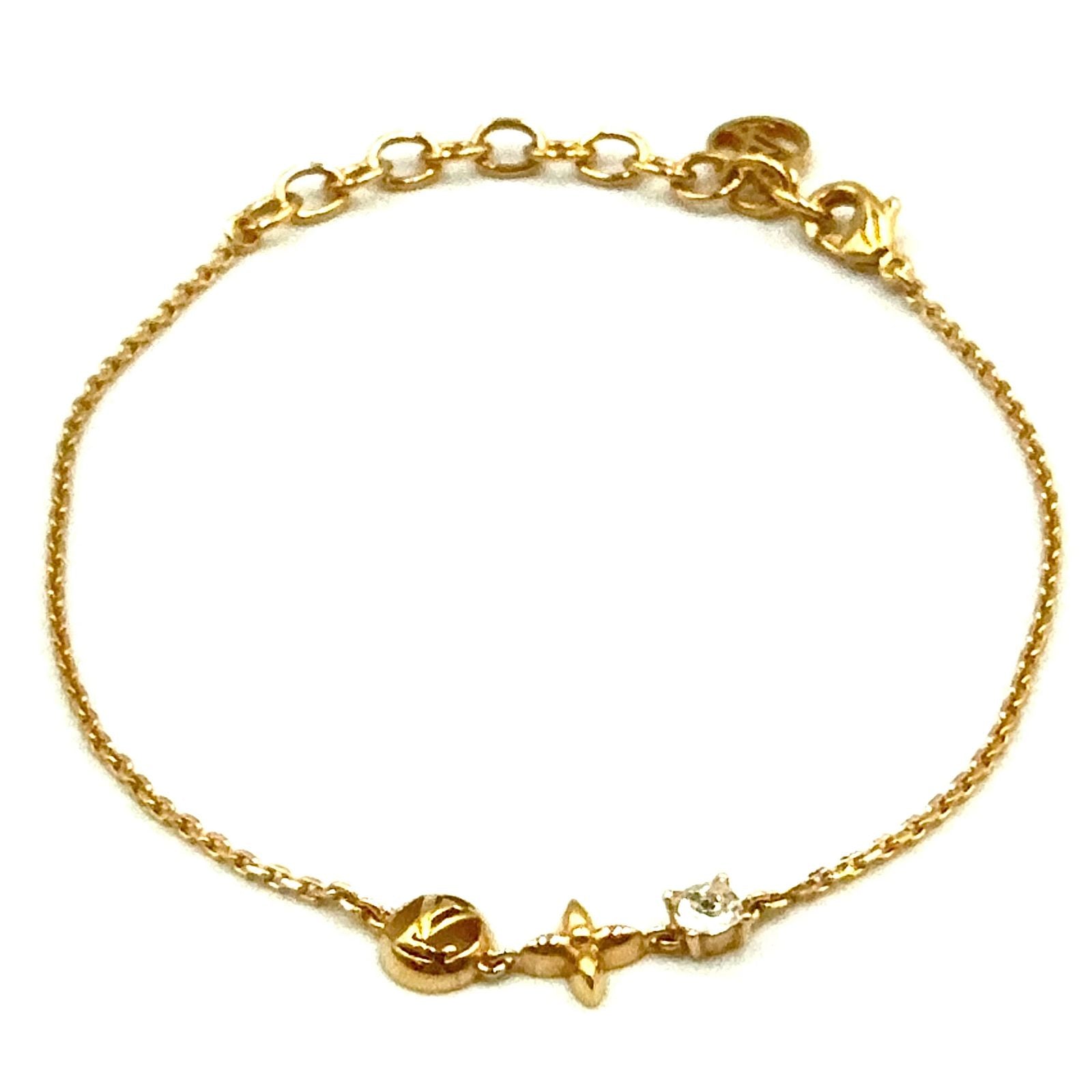 Louis Vuitton Petit Rhinestone Clear Gold Bracelet