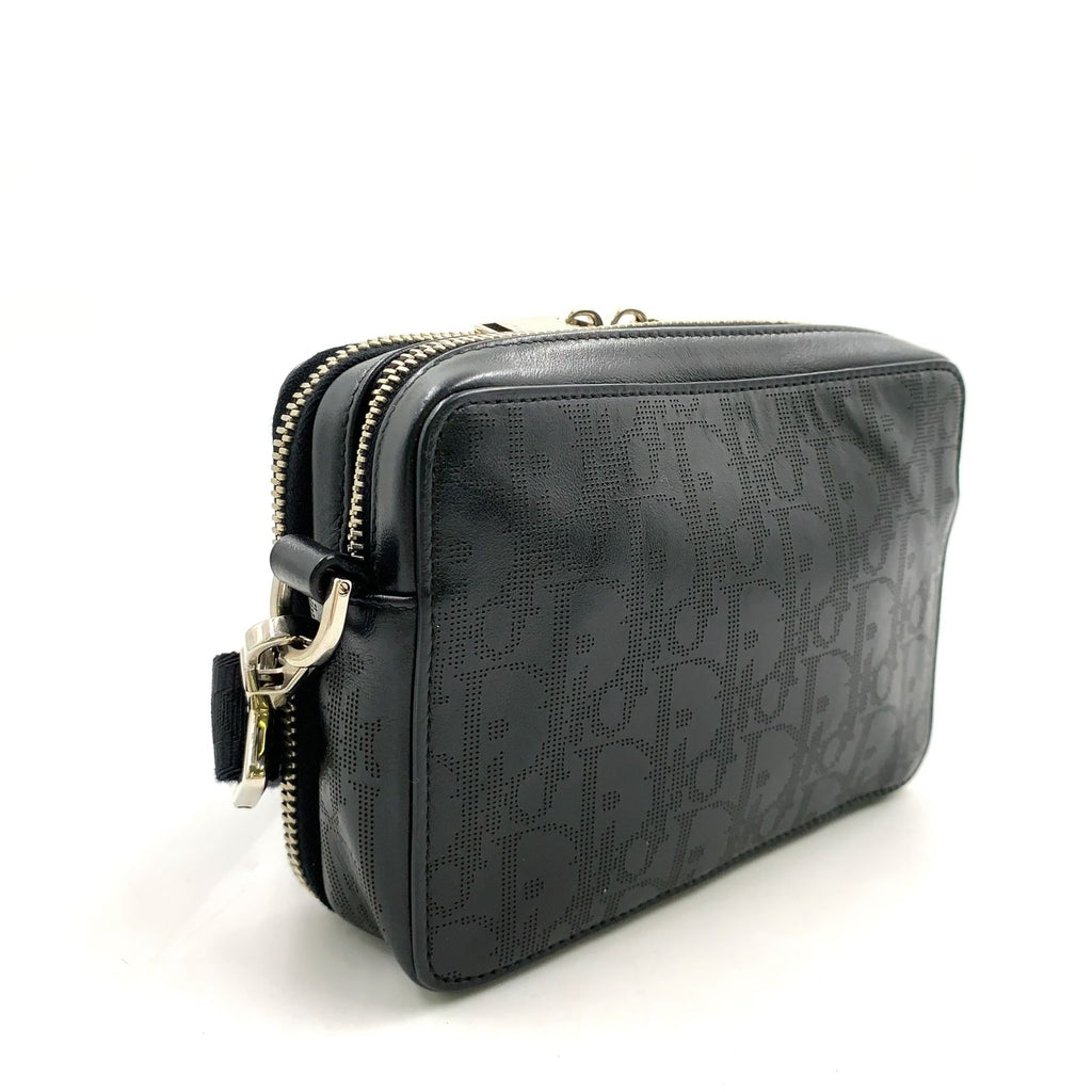 Dior Oblique Galaxy Leather Black Shoulder Bag Silver — view 2