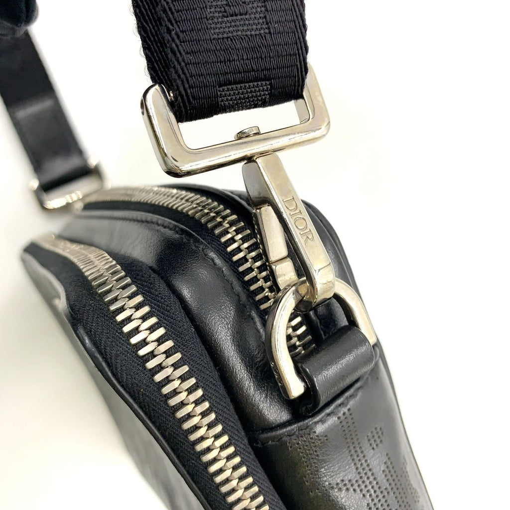 Dior Oblique Galaxy Leather Black Shoulder Bag Silver — view 8