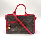 Louis Vuitton Popincourt PM Monogram Rouge Shoulder Bag Leather Brown Red Gold