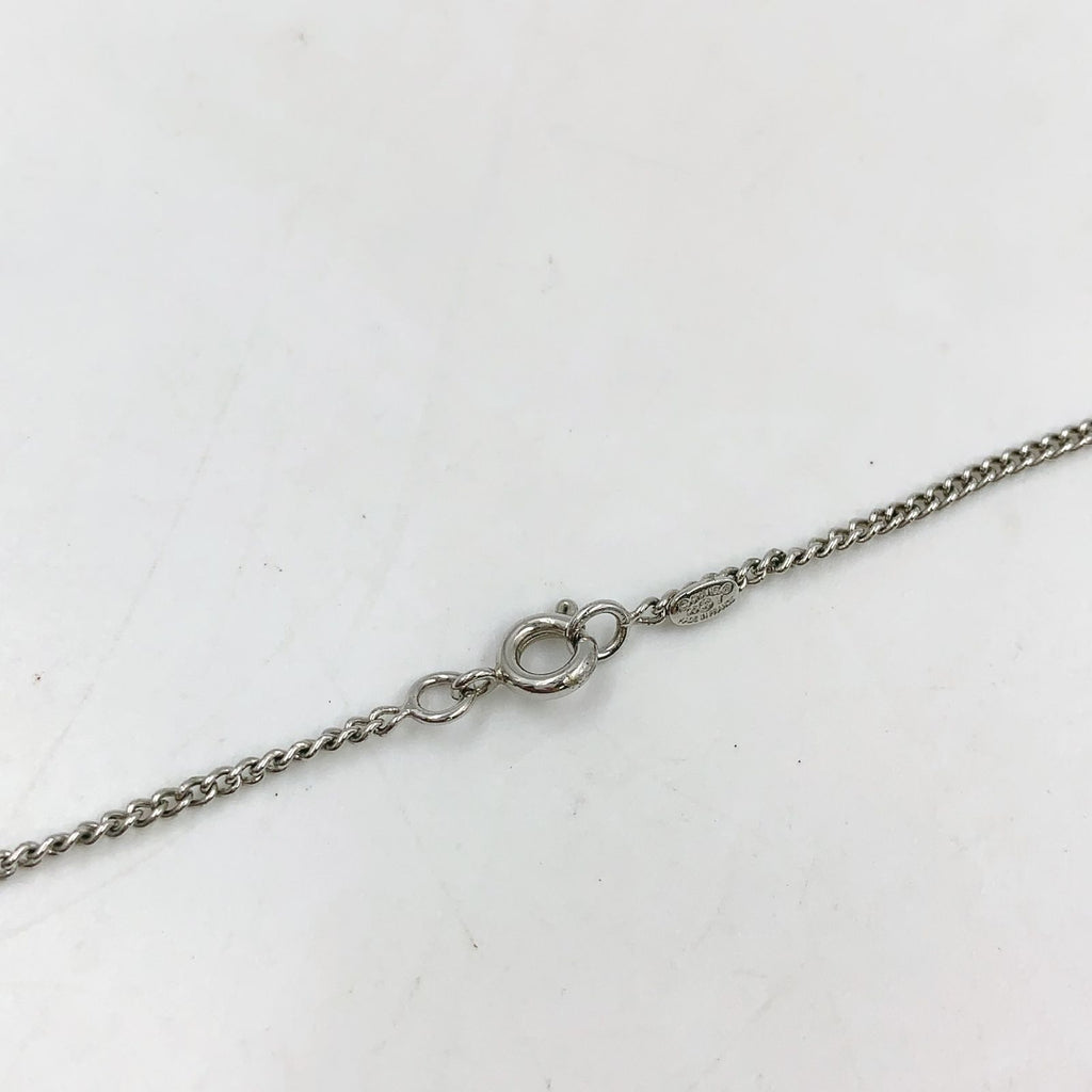 Chanel CC Logo Metal Enamel Off White Silver Necklace — view 6