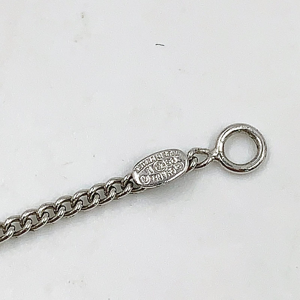 Chanel CC Logo Metal Enamel Off White Silver Necklace — view 4