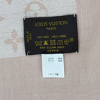 Louis Vuitton Shawl Monogram Pink Silk Wool Vintage Scarf — view 8
