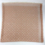 Louis Vuitton Shawl Monogram Pink Silk Wool Vintage Scarf — view 3
