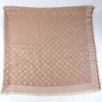 Louis Vuitton Shawl Monogram Pink Silk Wool Vintage Scarf — view 5
