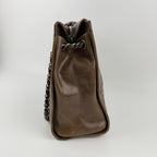 Chanel CC Logo Quilted Chain Shoulder Bag Crossbody Brown Caviar Leather Vintage — view 7