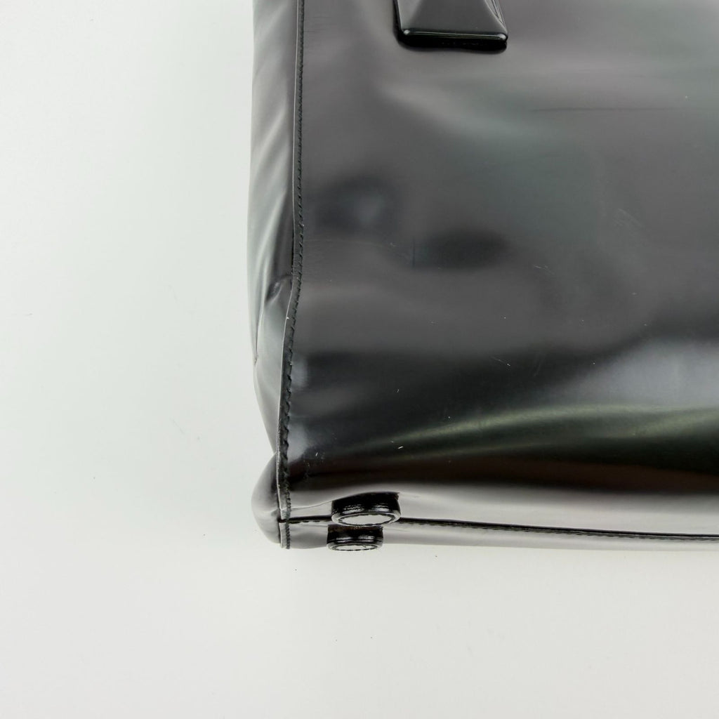 Prada Tote Black Enamel Vintage — view 9
