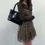 Prada Tote Black Enamel Vintage