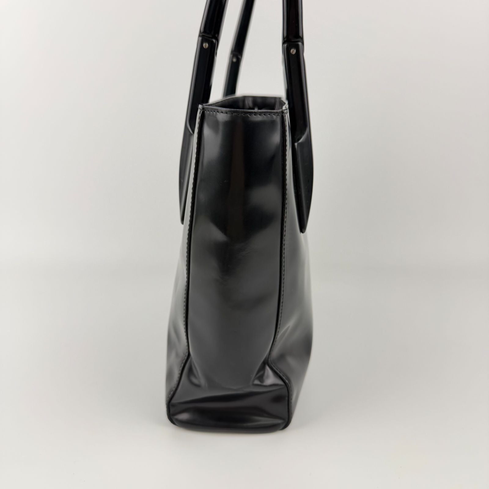 Prada Tote Black Enamel Vintage — view 5