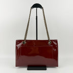 Chanel CC Logo Chain Shoulder Bag Crossbody Red Enamel Vintage — view 4