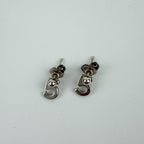 Chanel CC Logo Earrings 925 Sterling Silver Vintage