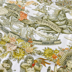 Hermes Scarf Carre 90 White Beige Multi le Matin Neuf — view 4