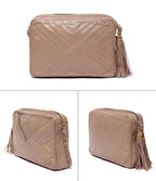 Chanel Chain Shoulder Bag Stitch Crossbody Gold 0 CC Logo Fringe — view 2
