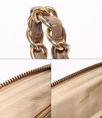 Chanel Chain Shoulder Bag Stitch Crossbody Gold 0 CC Logo Fringe — view 8