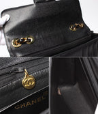Chanel Chain Shoulder Bag Mademoiselle Classic Gold Double Single Flap Caviar — view 9