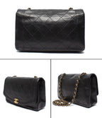 Chanel Chain Shoulder Bag Gold Single Flap Diana Quilted Lambskin — view 2