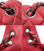Chanel Chain Shoulder Bag Silver Bubble Quilt Quilted