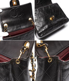 Chanel Chain Shoulder Bag Gold Mini Quilted Single Flap Lambskin — view 8