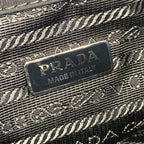 Prada Handbag Black Drawstring Rhinestone Beads Studs Re-Nylon Leather — view 9