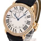 Cartier Ronde Louis Watch 18k Pink Gold Leather Diamond — view 3