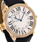 Cartier Ronde Louis Watch 18k Pink Gold Leather Diamond — view 4