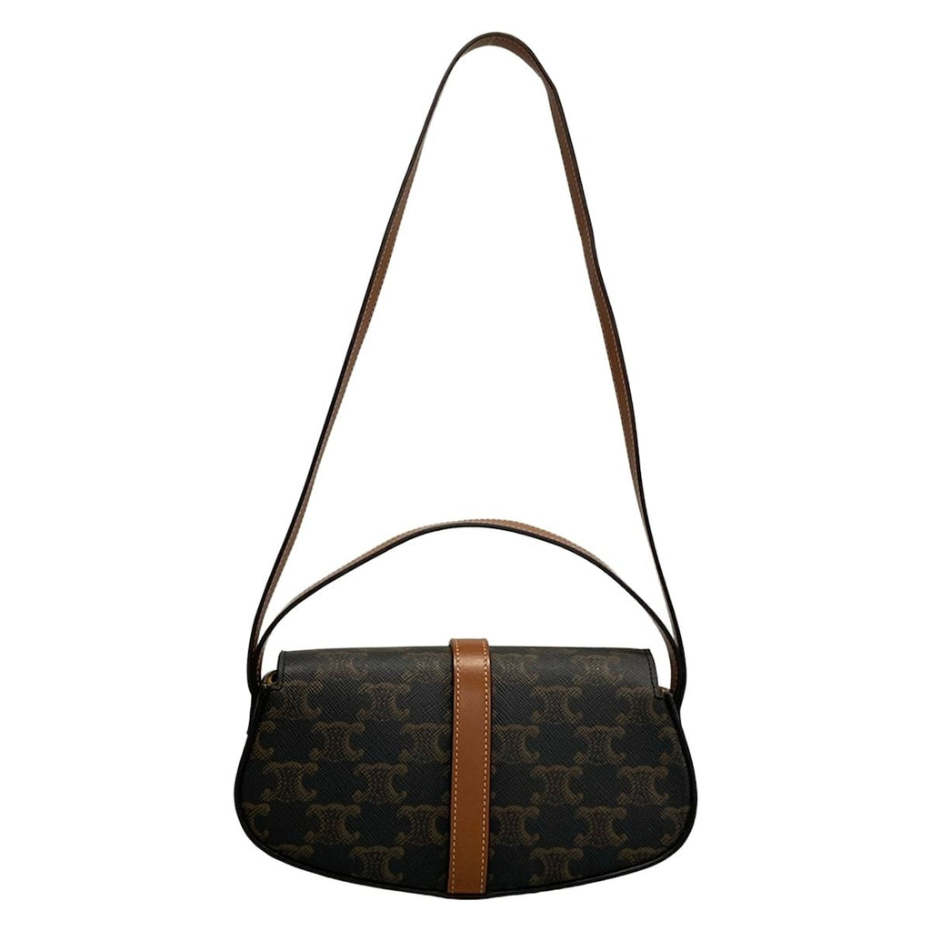 Celine Shoulder Bag Tab Black Brown Leather — view 3