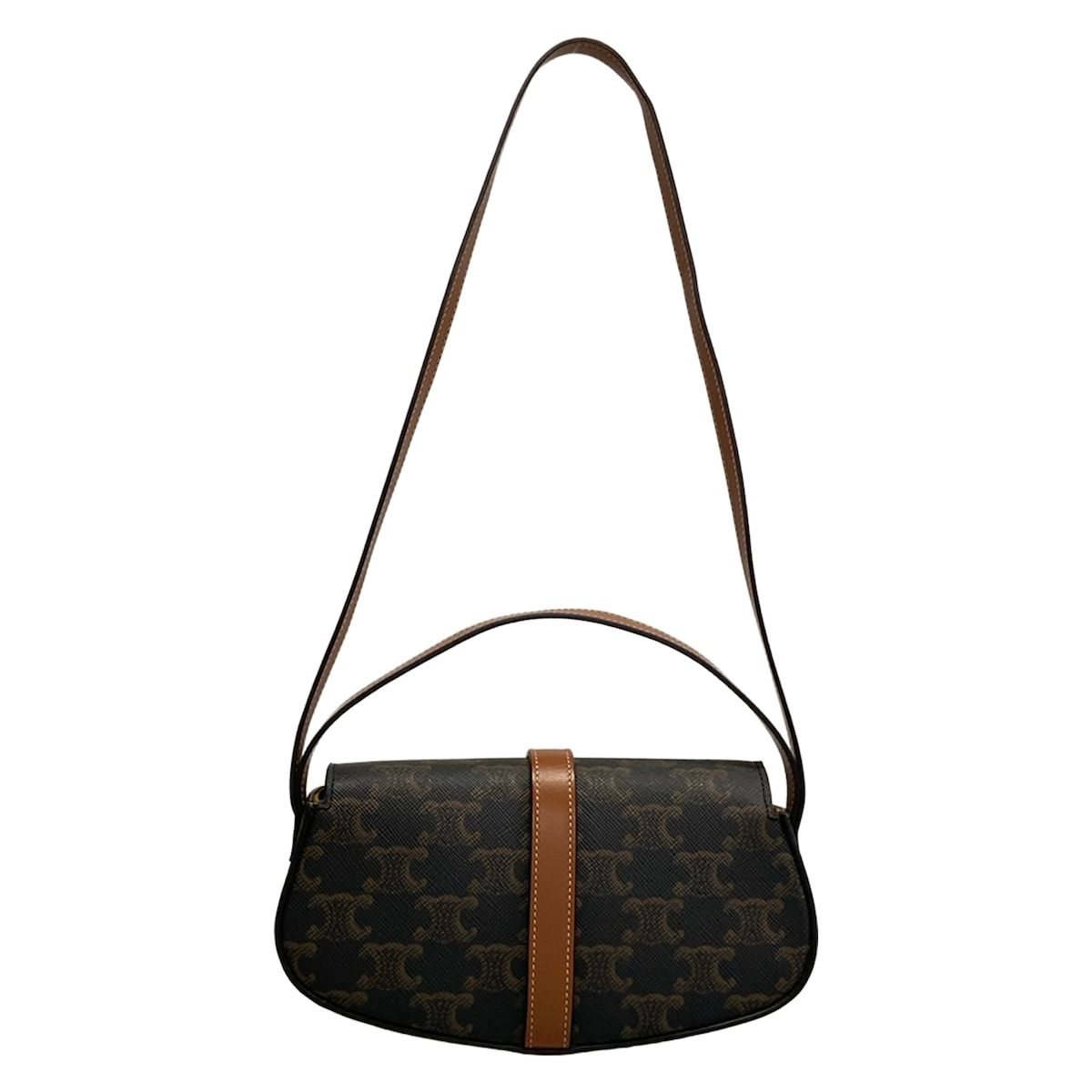 Celine Shoulder Bag Tab Black Brown Leather — view 3