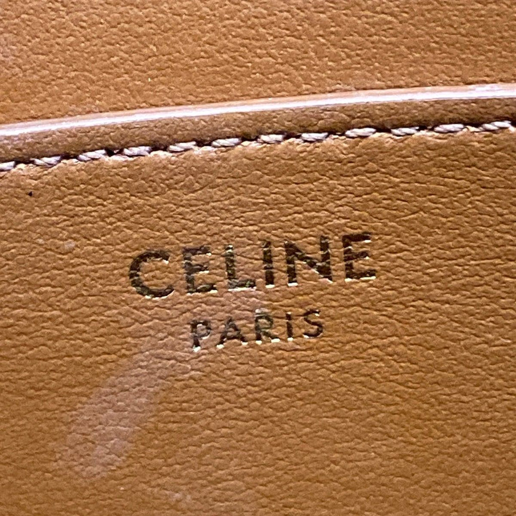 Celine Shoulder Bag Tab Black Brown Leather — view 9