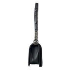 Chanel Shoulder Bag Quilted Black Vintage Silver Chain Leather — view 2