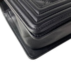 Chanel Shoulder Bag Quilted Black Vintage Silver Chain Leather — view 6