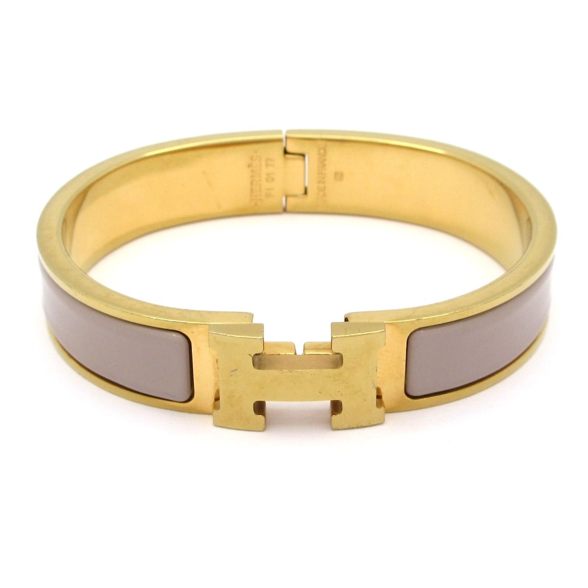 Hermes Bangle Click Gold Gray Bracelet