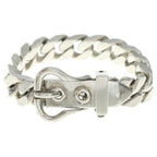 Hermes Vintage Boucle Selier GM Bracelet Silver