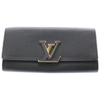 Louis Vuitton Portefeuille Capucines Taurillon Leather Wallet Black