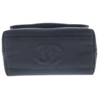 Chanel Camellia Mini Flap 2-Way Chain Shoulder Handbag Black Satin Gold — view 5