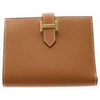 Hermes Bearn Compact Wallet Gold Brown Epsom Leather