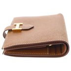 Hermes Bearn Compact Wallet Gold Brown Epsom Leather — view 3
