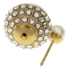 Dior Tribal Ball Rhinestone Faux Pearl Earrings Gold — view 5