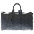 Louis Vuitton Monogram Eclipse Keepall Bandouliere 45 2-Way Boston Bag Black