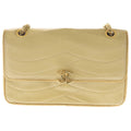Chanel Quilted 23 Wave Stitch S Flap Chain Shoulder Bag Brown Beige Leather Gold