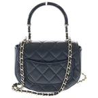 Chanel Quilted 2-Way Mini Shoulder Bag Chain Black Lambskin Gold — view 2
