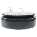 Chanel Quilted 2-Way Mini Shoulder Bag Chain Black Lambskin Gold — view 5