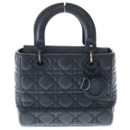 Dior Lady Ultra Matte 2-Way Shoulder Bag Black Lambskin