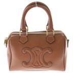 Celine Mini Boston Bag Cuill 2-Way Brown Leather Tan Gold