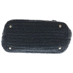 Prada Raffia Pom 2-Way Shoulder Bag Black — view 5