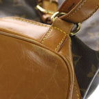 Louis Vuitton Monogram Montsouris PM Backpack Brown Leather Gold — view 7
