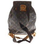 Louis Vuitton Monogram Montsouris PM Backpack Brown Leather Gold — view 2