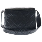 Chanel Quilted Shoulder Bag Black Caviar Leather Silver — view 2