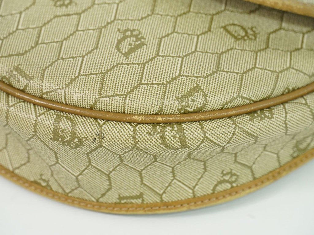Dior Honeycomb Pattern Shoulder Bag Pochette Beige — view 7