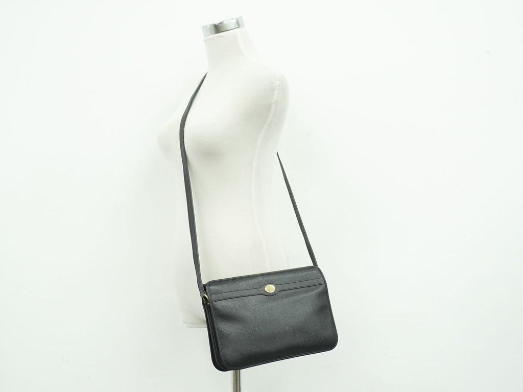 Dior Leather Shoulder Bag Pochette Black — view 6